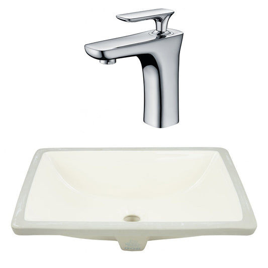 American Imaginations AI-23076 21" Biscuit Rectangular Ceramic Undermount Bathroom Sink Set