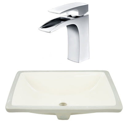 American Imaginations AI-23077 21" Biscuit Rectangular Ceramic Undermount Bathroom Sink Set