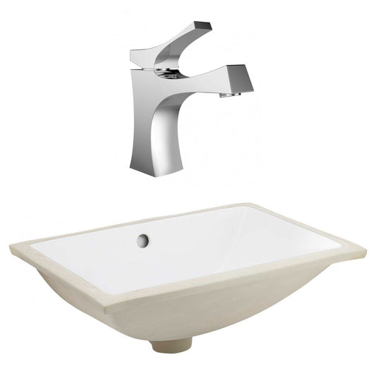 American Imaginations AI-23091 21" White Rectangular Ceramic Undermount Bathroom Sink Set