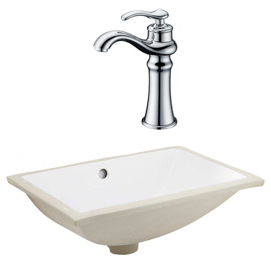 American Imaginations AI-23094 21" White Rectangular Ceramic Undermount Bathroom Sink Set