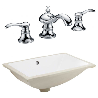 American Imaginations AI-23095 21" White Rectangular Ceramic Undermount Bathroom Sink Set