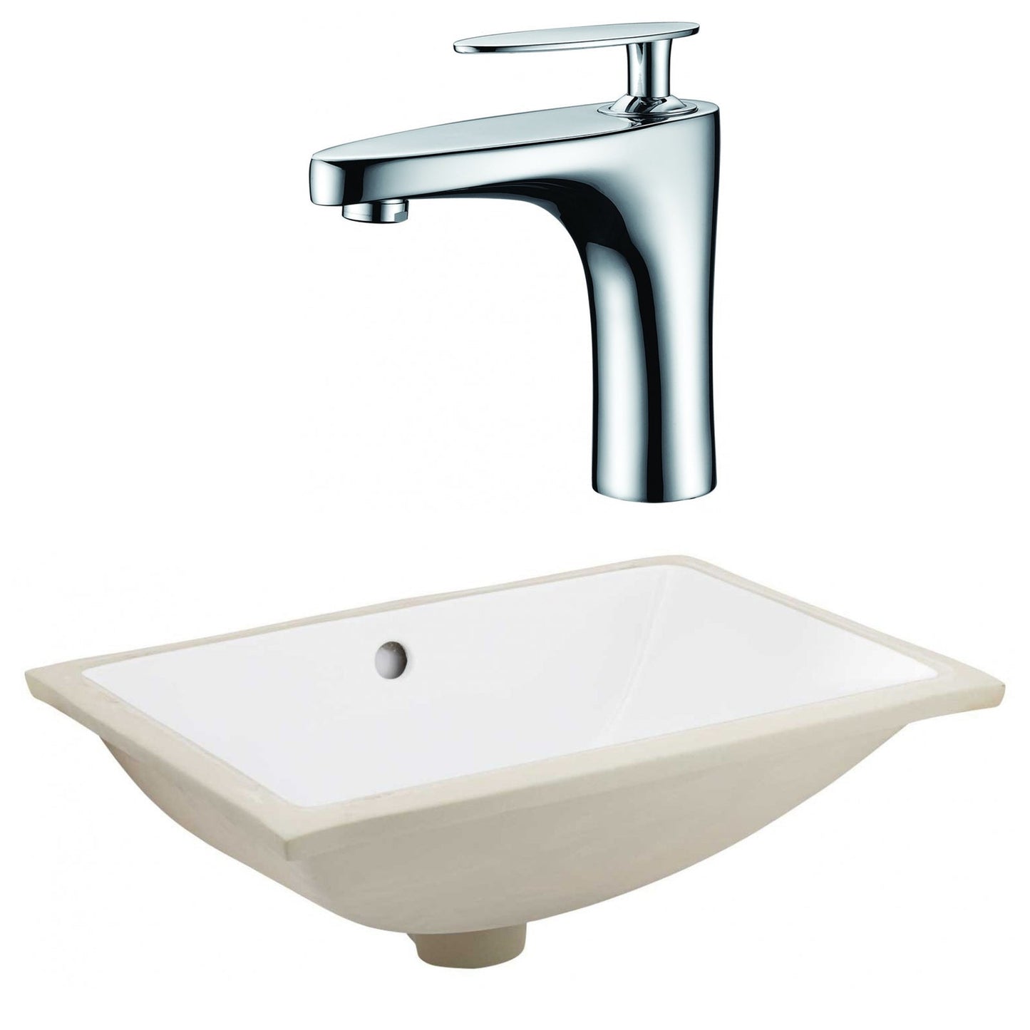 American Imaginations AI-23096 21" White Rectangular Ceramic Undermount Bathroom Sink Set