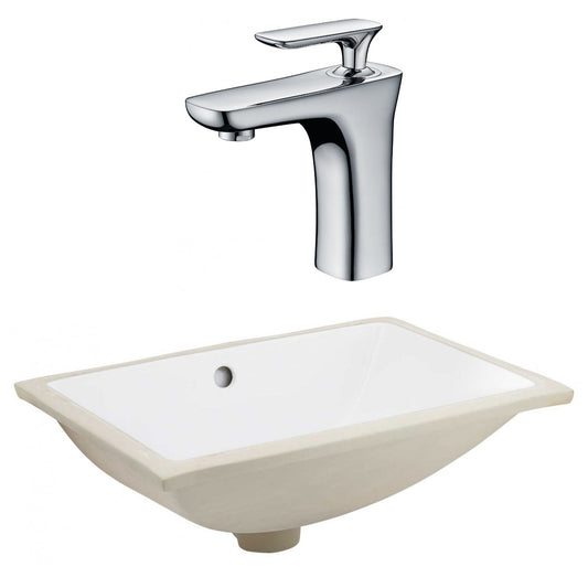 American Imaginations AI-23098 21" White Rectangular Ceramic Undermount Bathroom Sink Set