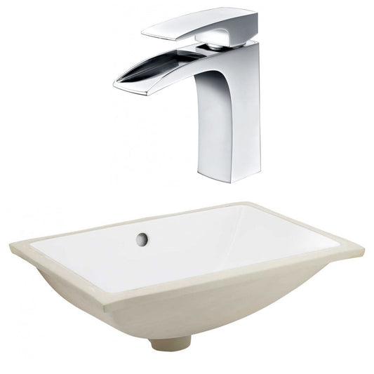 American Imaginations AI-23099 21" White Rectangular Ceramic Undermount Bathroom Sink Set