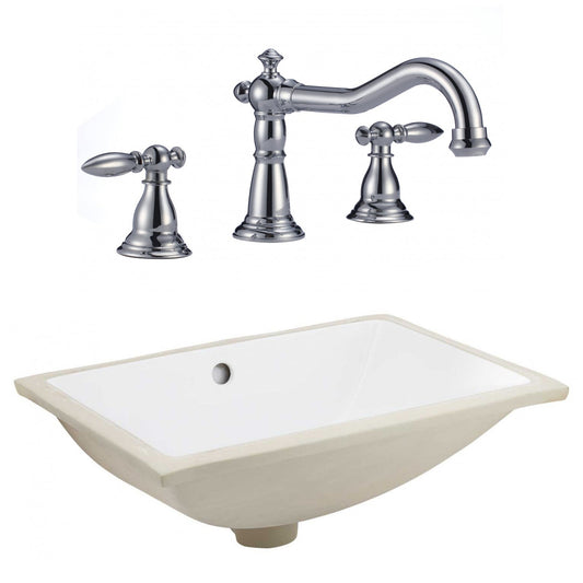 American Imaginations AI-23105 21" White Rectangular Ceramic Undermount Bathroom Sink Set