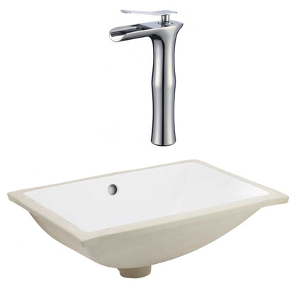 American Imaginations AI-23108 21" White Rectangular Ceramic Undermount Bathroom Sink Set