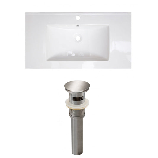 American Imaginations AI-23494 32" White Rectangular Drop In Modern Ceramic Top Set