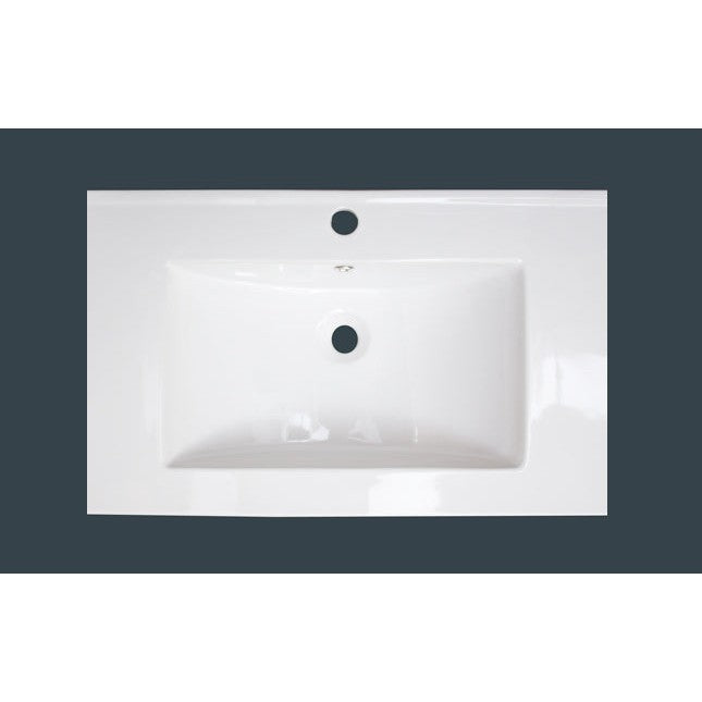 American Imaginations AI-23756 21" White Rectangular Drop In Transitional Ceramic Top Set