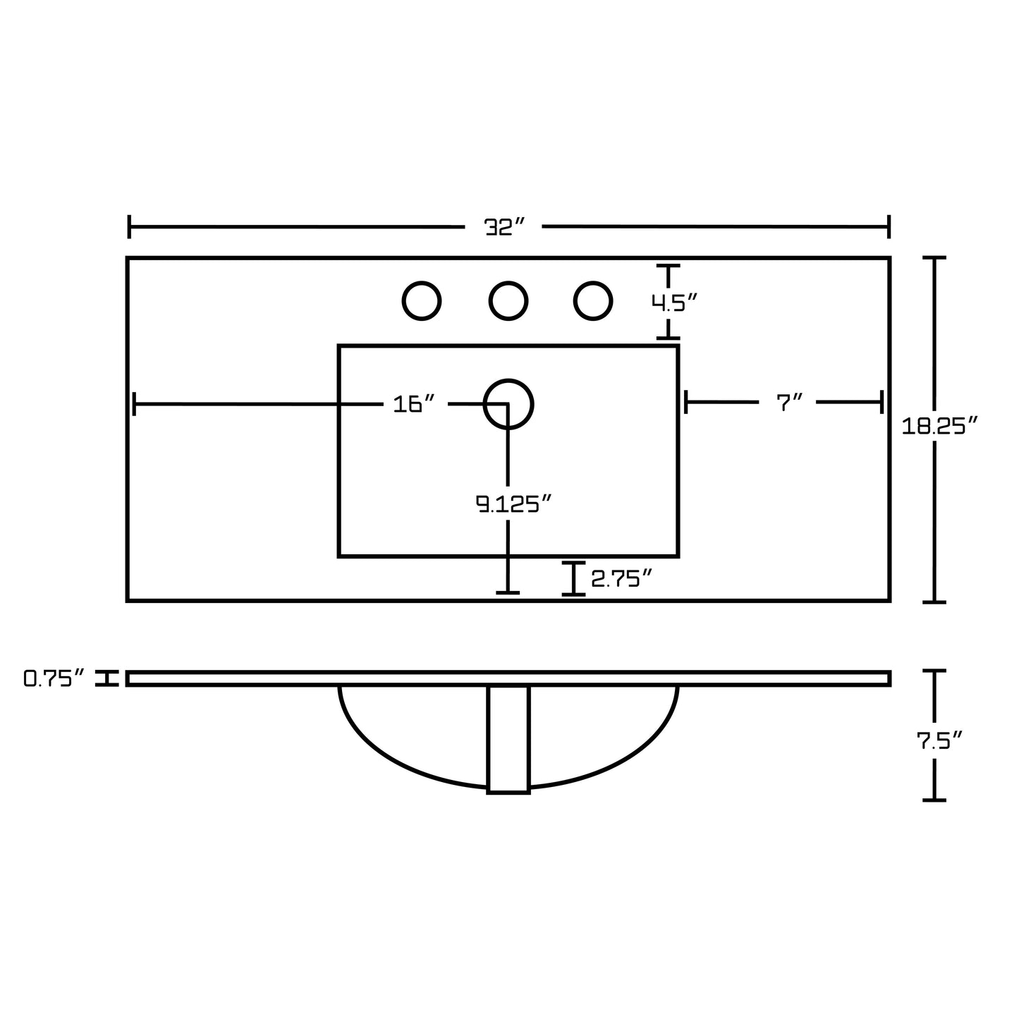 American Imaginations AI-24119 32" White Rectangular Drop In Modern Ceramic Top Set