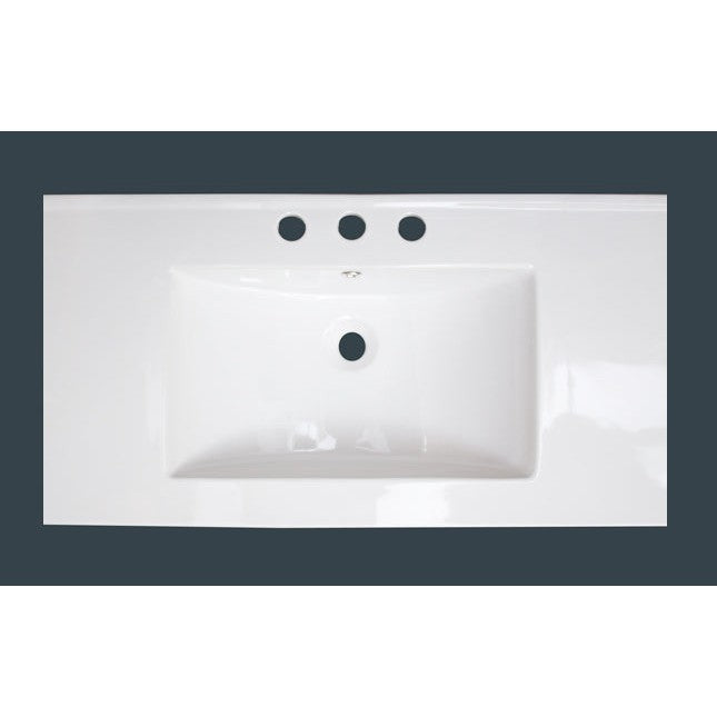 American Imaginations AI-24119 32" White Rectangular Drop In Modern Ceramic Top Set