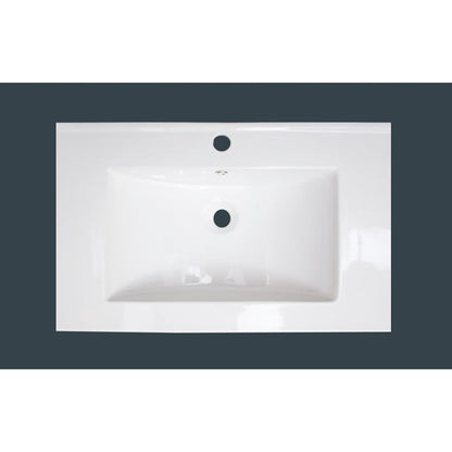 American Imaginations AI-24205 21" White Rectangular Drop In Modern Ceramic Top Set