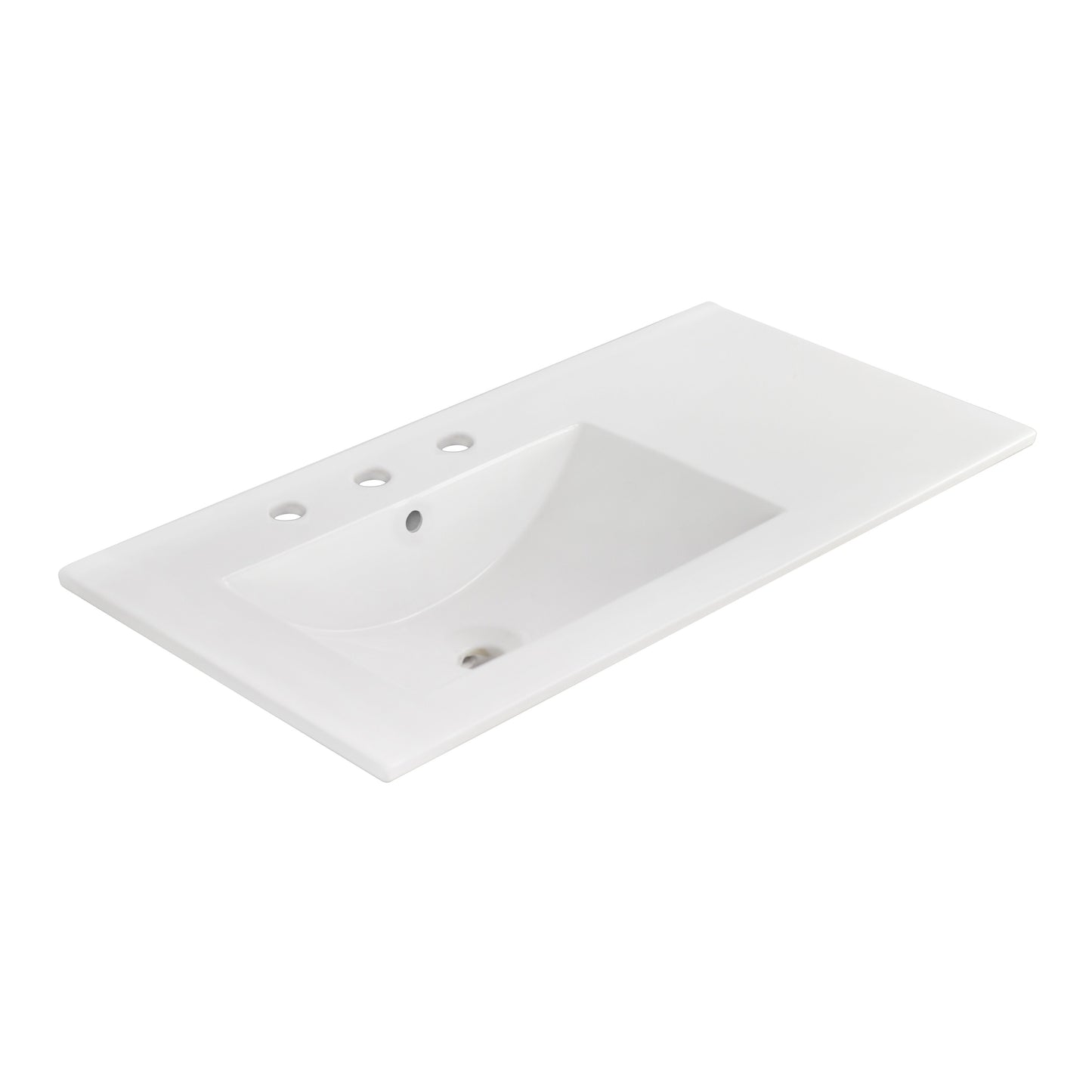 American Imaginations AI-24582 36" White Rectangular Drop In Transitional Ceramic Top Set
