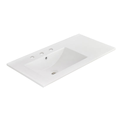 American Imaginations AI-24582 36" White Rectangular Drop In Transitional Ceramic Top Set