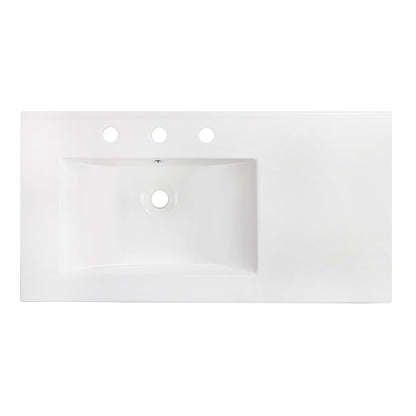 American Imaginations AI-24582 36" White Rectangular Drop In Transitional Ceramic Top Set