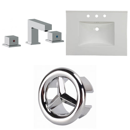 American Imaginations AI-24707 31" White Rectangular Drop In Transitional Ceramic Top Set