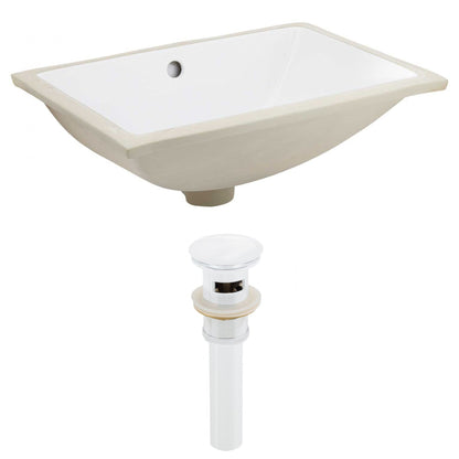 American Imaginations AI-24776 21" White Rectangular Ceramic Undermount Bathroom Sink Set