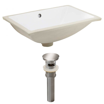 American Imaginations AI-24777 21" White Rectangular Ceramic Undermount Bathroom Sink Set