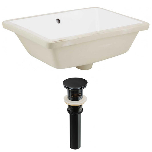 American Imaginations AI-24789 18" White Rectangular Ceramic Undermount Bathroom Sink Set