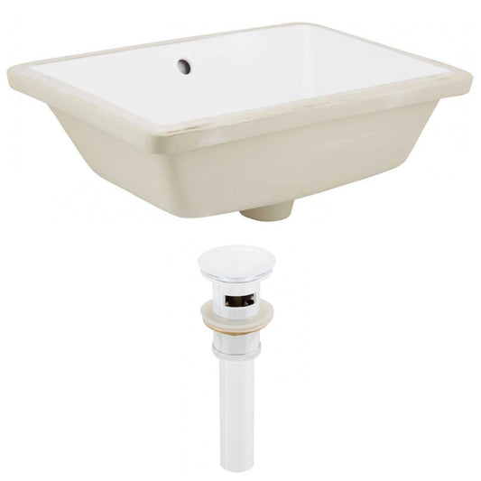 American Imaginations AI-24790 18" White Rectangular Ceramic Undermount Bathroom Sink Set