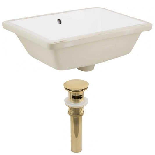 American Imaginations AI-24794 18" White Rectangular Ceramic Undermount Bathroom Sink Set