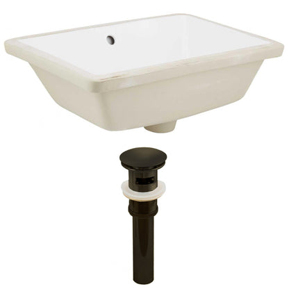 American Imaginations AI-24795 18" White Rectangular Ceramic Undermount Bathroom Sink Set