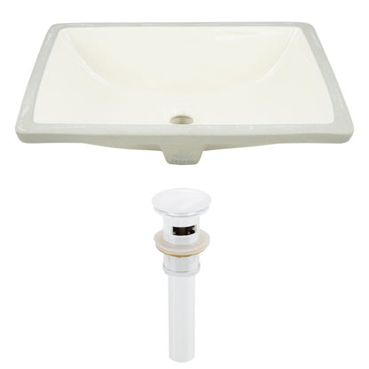 American Imaginations AI-24798 21" Biscuit Rectangular Ceramic Undermount Bathroom Sink Set