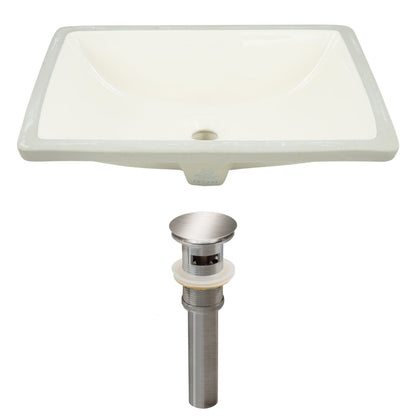 American Imaginations AI-24799 21" Biscuit Rectangular Ceramic Undermount Bathroom Sink Set