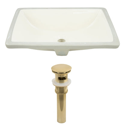 American Imaginations AI-24802 21" Biscuit Rectangular Ceramic Undermount Bathroom Sink Set