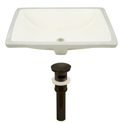 American Imaginations AI-24803 21" Biscuit Rectangular Ceramic Undermount Bathroom Sink Set