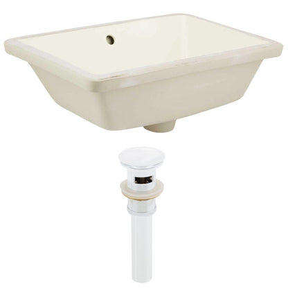 American Imaginations AI-24805 18" Biscuit Rectangular Ceramic Undermount Bathroom Sink Set