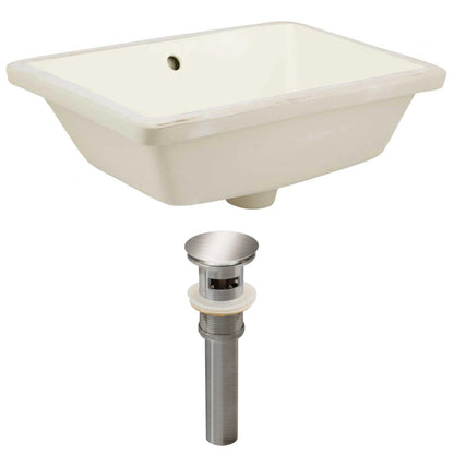 American Imaginations AI-24806 18" Biscuit Rectangular Ceramic Undermount Bathroom Sink Set