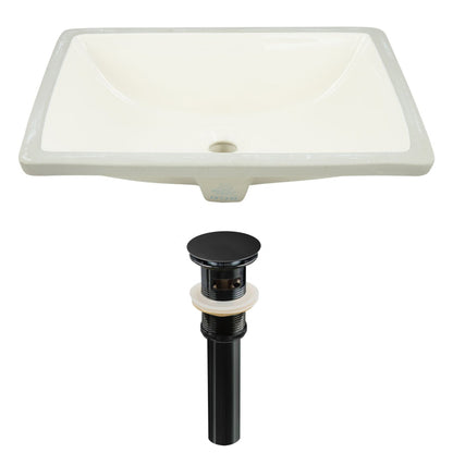 American Imaginations AI-24833 18" Biscuit Rectangular Ceramic Undermount Bathroom Sink Set