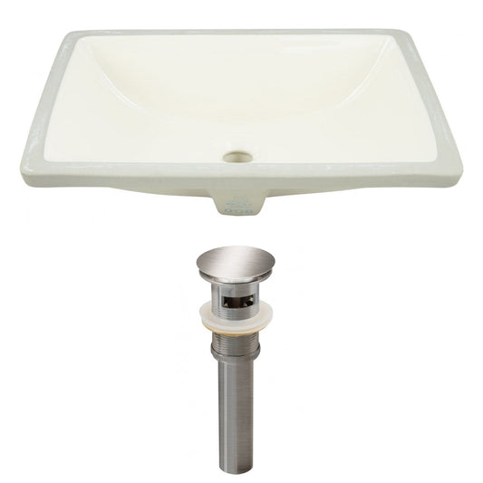 American Imaginations AI-24835 18" Biscuit Rectangular Ceramic Undermount Bathroom Sink Set