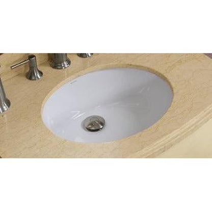 American Imaginations AI-24840 20" White Oval Ceramic Undermount Bathroom Sink Set