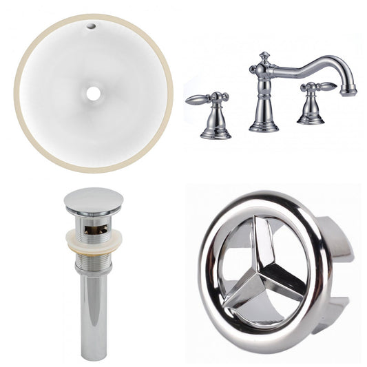 American Imaginations AI-25924 17" White Round Ceramic Undermount Bathroom Sink Set