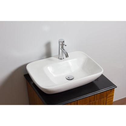 American Imaginations AI-26089 24" White Rectangular Ceramic Above Counter Bathroom Vessel Sink Set