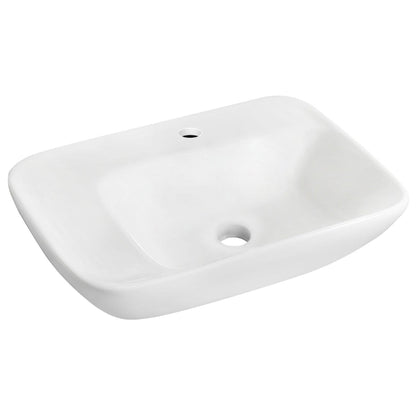 American Imaginations AI-26109 24" White Rectangular Ceramic Wall Mount Bathroom Vessel Sink Set