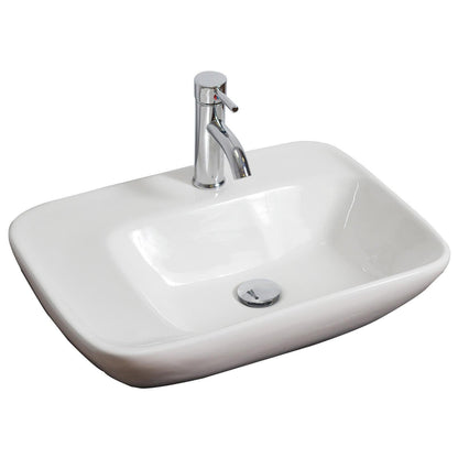 American Imaginations AI-26109 24" White Rectangular Ceramic Wall Mount Bathroom Vessel Sink Set