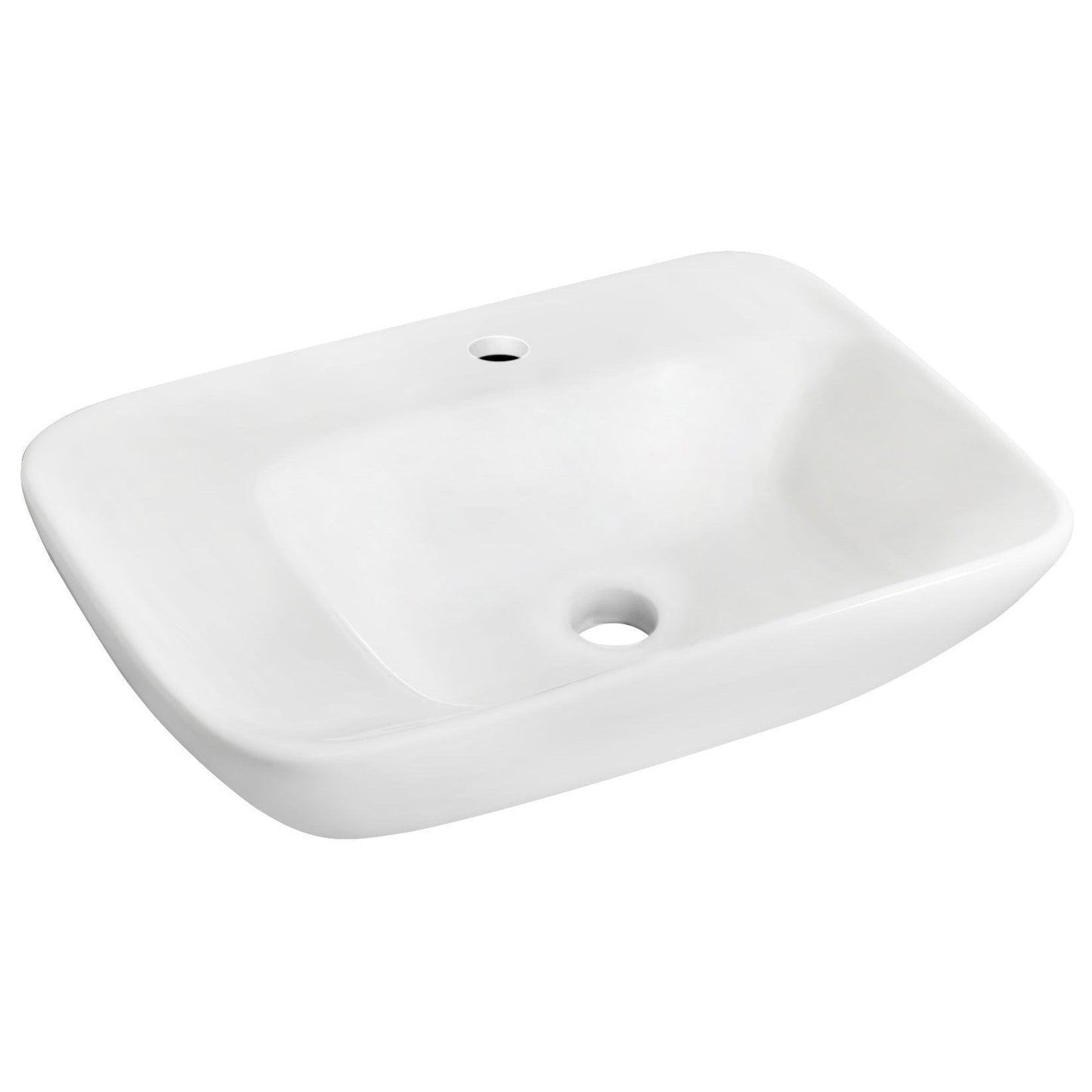 American Imaginations AI-26111 24" White Rectangular Ceramic Wall Mount Bathroom Vessel Sink Set