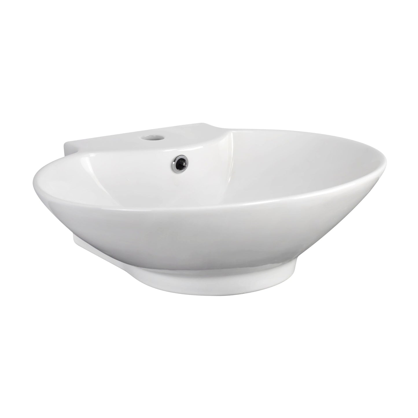 American Imaginations AI-26137 23" White Oval Ceramic Wall Mount Bathroom Vessel Sink Set