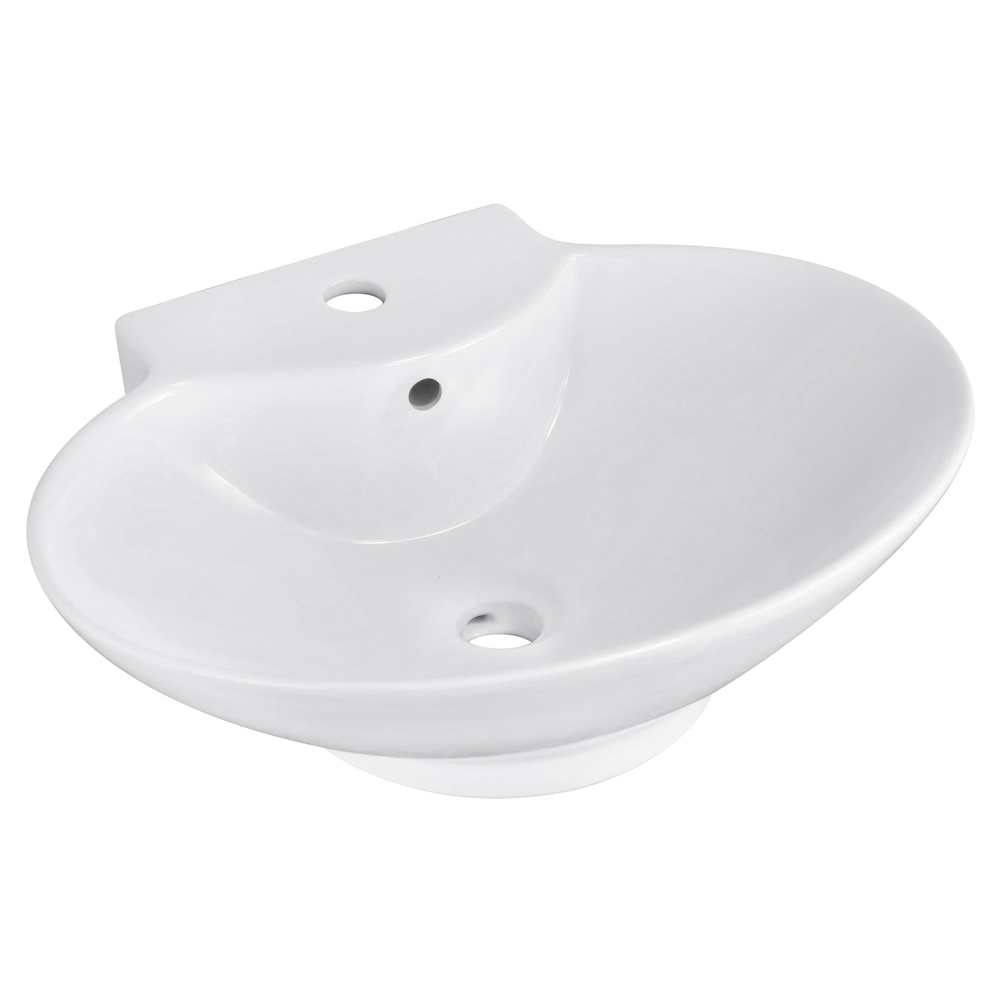 American Imaginations AI-26137 23" White Oval Ceramic Wall Mount Bathroom Vessel Sink Set