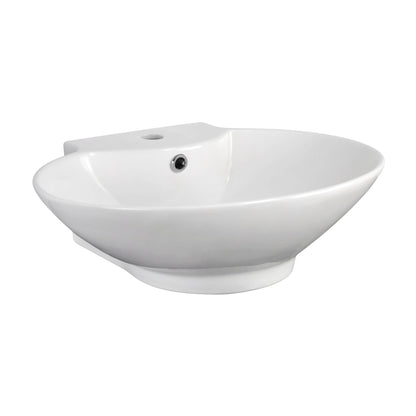 American Imaginations AI-26138 23" White Oval Ceramic Wall Mount Bathroom Vessel Sink Set