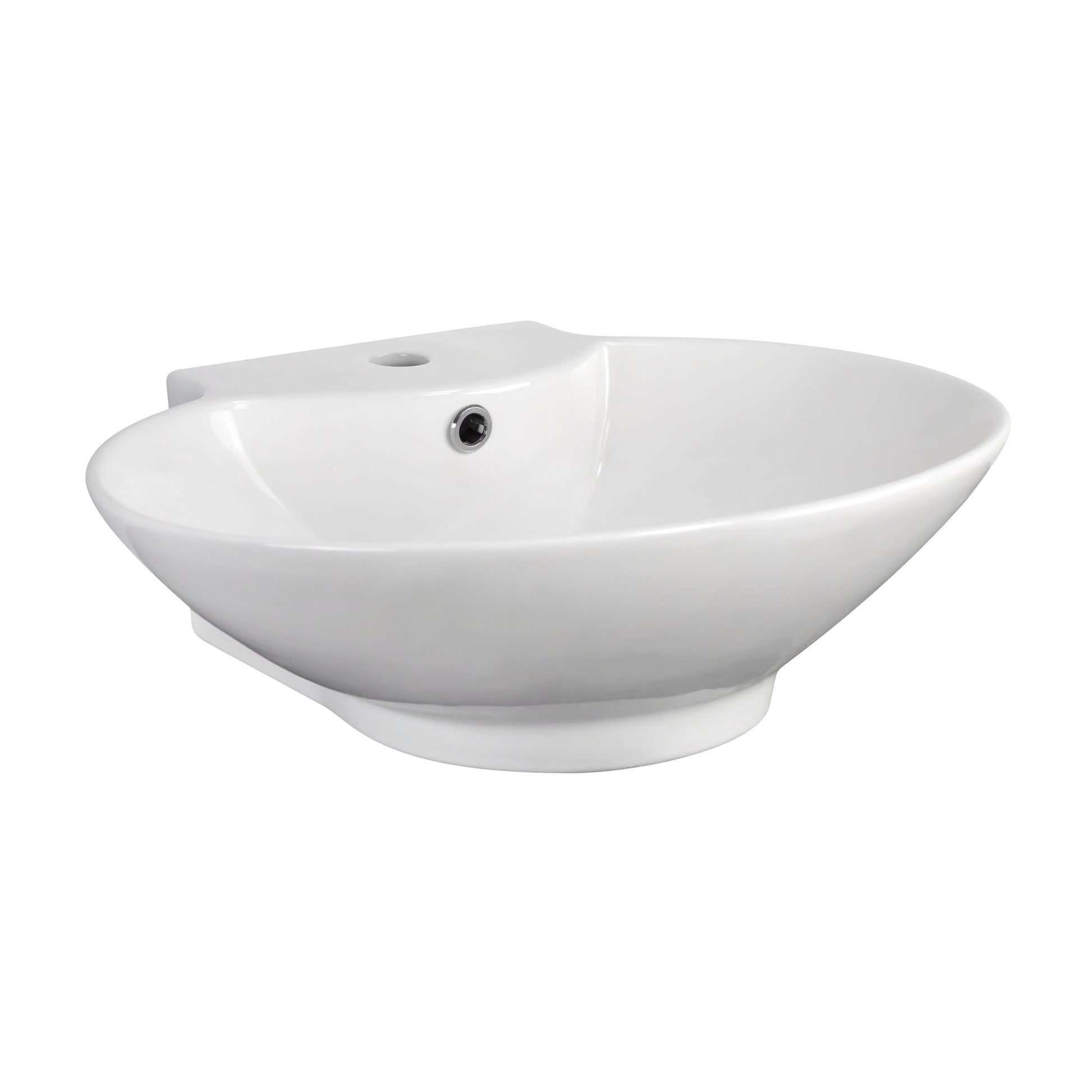 American Imaginations AI-26139 23" White Oval Ceramic Wall Mount Bathroom Vessel Sink Set