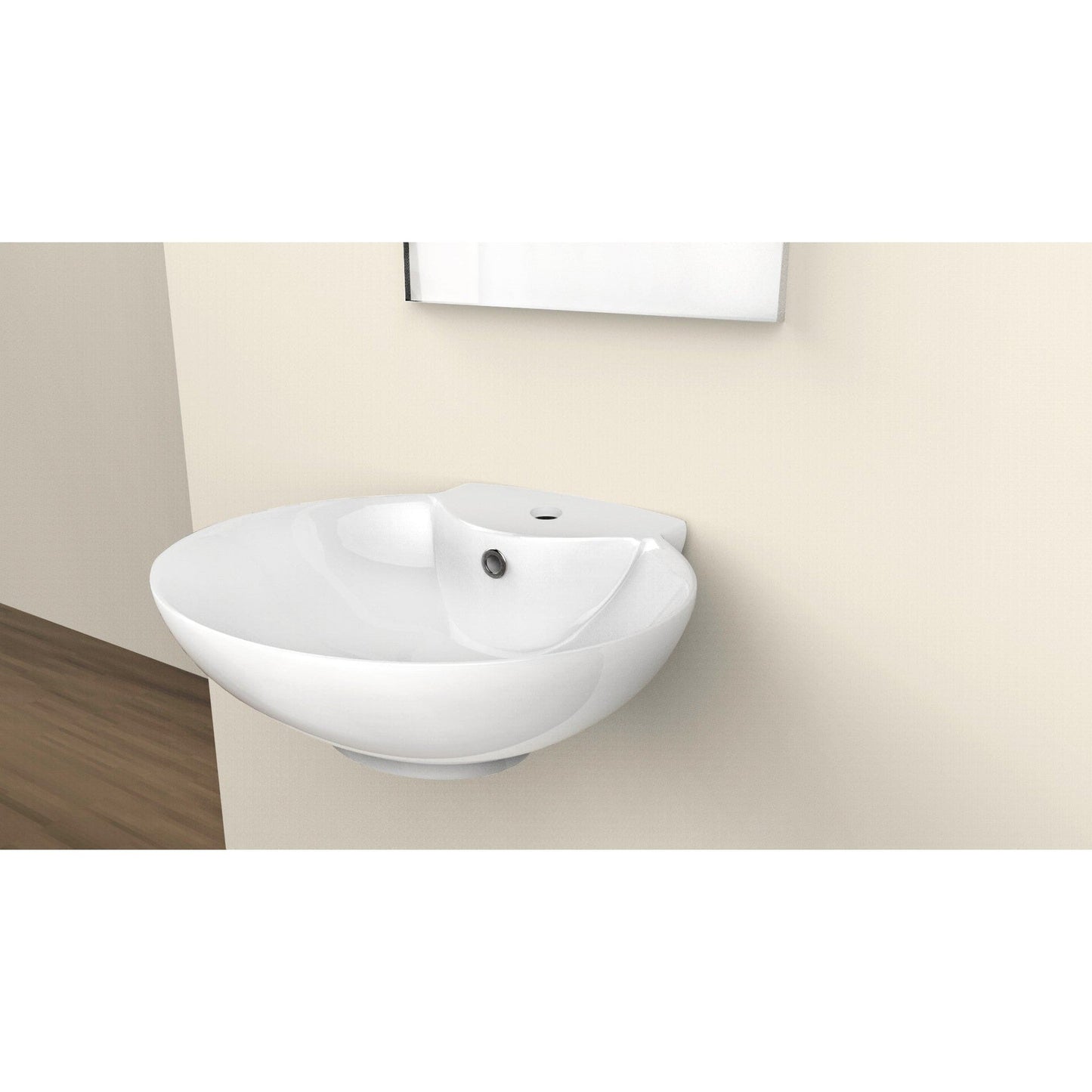 American Imaginations AI-26140 23" White Oval Ceramic Wall Mount Bathroom Vessel Sink Set