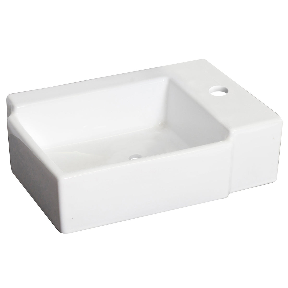 American Imaginations AI-26175 16" White Rectangular Ceramic Above Counter Bathroom Vessel Sink Set