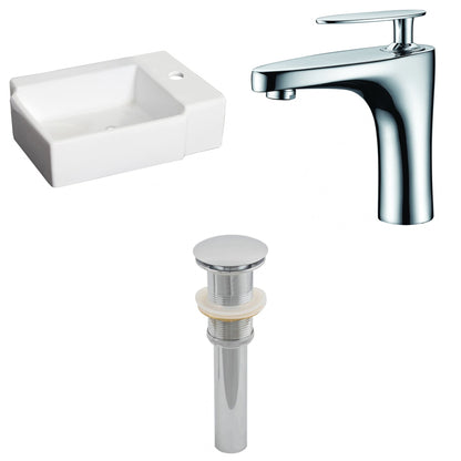 American Imaginations AI-26175 16" White Rectangular Ceramic Above Counter Bathroom Vessel Sink Set