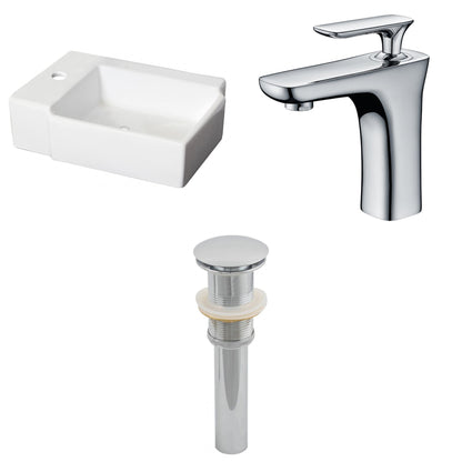 American Imaginations AI-26188 16" White Rectangular Ceramic Above Counter Bathroom Vessel Sink Set