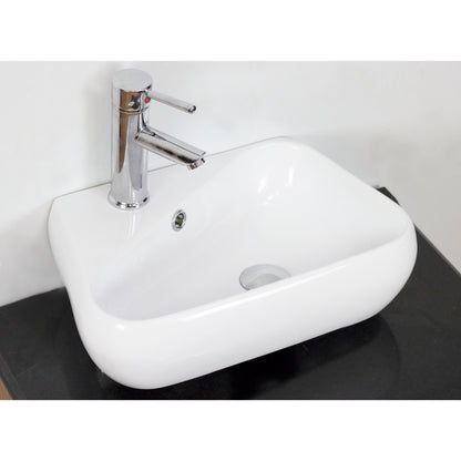 American Imaginations AI-26287 18" White Unique Above Counter Transitional Bathroom Vessel Sink Set