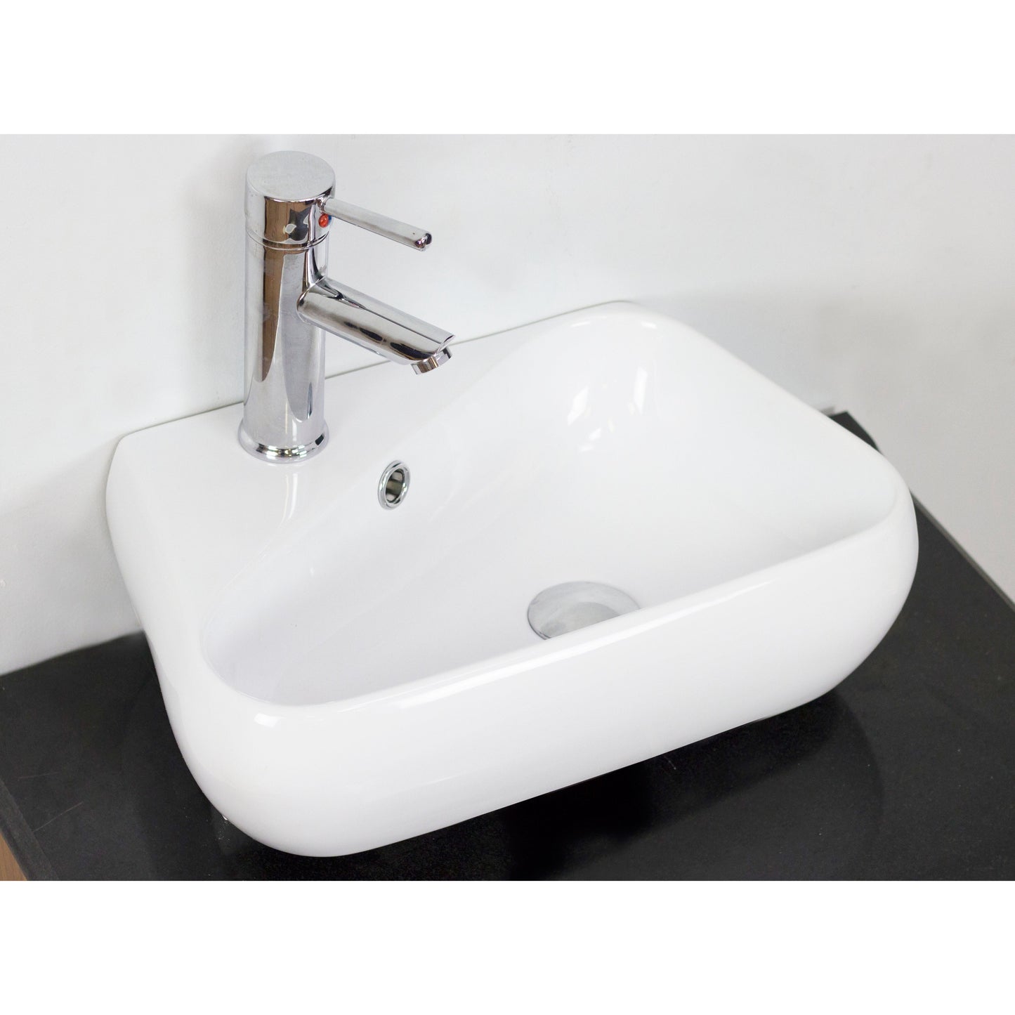 American Imaginations AI-26288 18" White Unique Above Counter Transitional Bathroom Vessel Sink Set