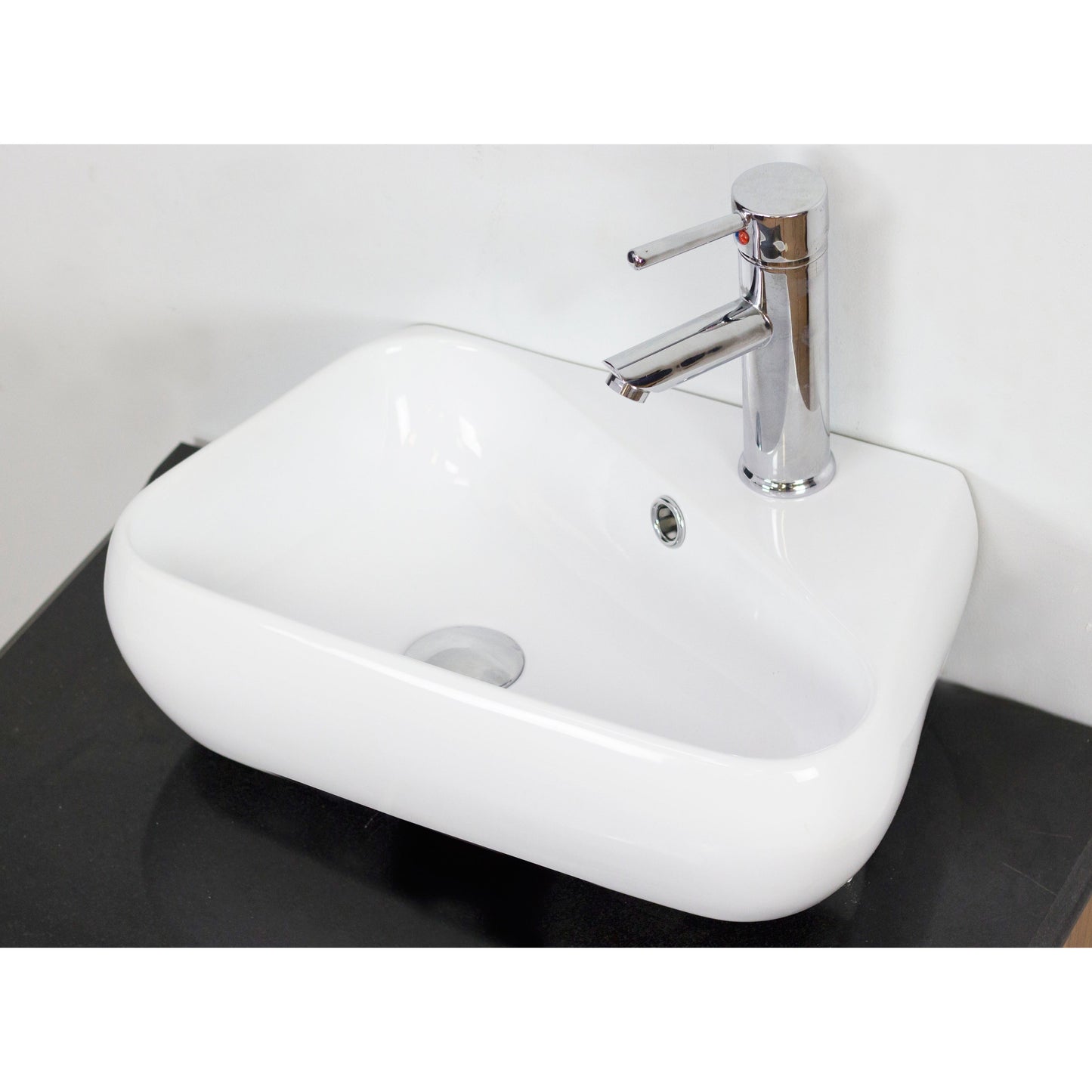 American Imaginations AI-26290 18" White Unique Above Counter Transitional Bathroom Vessel Sink Set